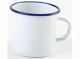 Hrnek smalt 400 ml bílý, modrý lem II ja.