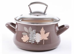 Hrnec smalt 16 cm/2,2 l s poklicí elegant LÍSTKY