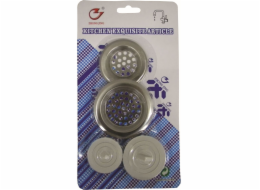 Lapač nečistot 2 ks 7 cm/6 cm nerez+zátka do dřezu 2 ks 5,5 