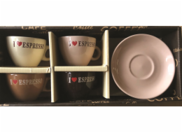 Šálek s podšálkem 4 ks 100 ml I love espresso