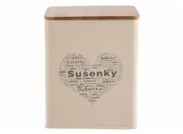 Dóza na sušenky SRDCE plech / dřevo