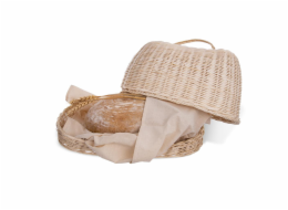 Dóza na pečivo / chlebník rattan + utěrka