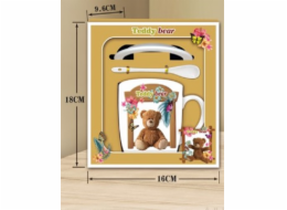 Hrnek s podšálkem a lžičkou "Teddy Bear" 9x8,5 cm