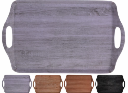Podnos servírovací 38x23 cm s uchy mix dekorů dřevo melamin