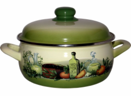 Rendlík smalt 24 cm/5,3 l s poklíci dekor zelené olivy