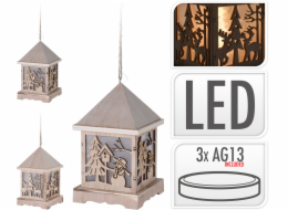 Lucerna LED 16,5x9,5 cm dřevěná