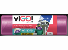 Pytel na odpadky zatahovací 120 l/10 ks fialové Vigo