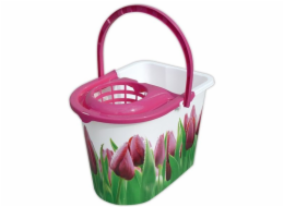 Vědro&nbsp;se&nbsp;ždímačem&nbsp;14&nbsp;l&nbsp;dekor&nbsp;tulipány