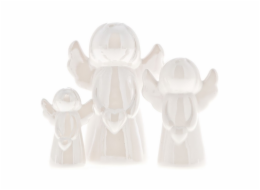 Anděl se srdcem v ručkách perleťově bílý 11,5 cm