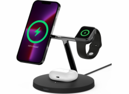 Belkin BOOST CHARGE PRO MagSafe 3v1 Bezdrátové nabíjení pro iPhone/Apple Watch/AirPods, černá - NOVÁ VERZE