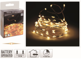 Světla vánoční-řetěz 100 LED žárovek teplá bílá