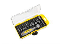 Ratchet rebel, poražený, čepice, šrouby, klíče, pouzdro, 38 kusů (RB-1104)