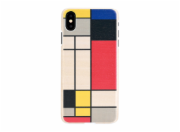 Pouzdro MAN&WOOD SmartPhone iPhone XS Max modré dřevo bílé