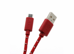 Sbox USB A - Micro USB kabel - 1M, červený