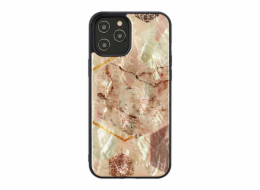 Pouzdro iKins pro Apple iPhone 12/12 Pro růžové mramorové