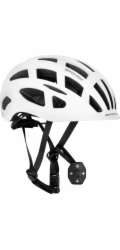 Spokey POINTER PRO Cyklistická přilba s LED blikačkou a blinkry, 55-58 cm, bílá