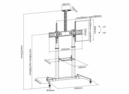 Sbox FS-3610 Floor Ultra-Large LED TV Stand 60-100" 100kg