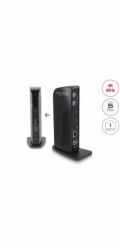 Delock Dokovací stanice USB, duální DisplayPort, 4K / USB 3.2 / LAN / Audio (Displaylink)