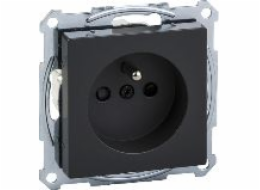 Schneider Electric Plug Socket Single Undering Anthracite (MTN2500-0414)