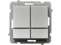 Ospel Sonata 16AX IP20 s podsvícením, matně stříbrný (LP-2RS/m/38) Lustrový spínač