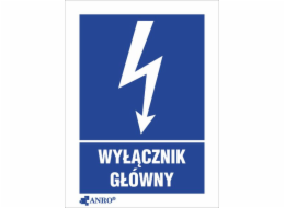 Hlavní spínač tabletu Anro 52 x 74 mm (1EIA/Q1/F)