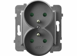 Ospel Aria Double Socket Z/U s proudovou stopou výňatky šedá rohož GP-2UZP/M/70