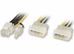 Lindy Molex X2 - PCIE 8 -PIN, 0,4 m, žlutá (33159)