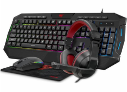 Gaiming set 4v1 Havit GAMENOTE KB675CM sluchátka klávesnice myš podložka pod myš