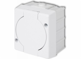 Karlik Single Socket 2P+s bílou chlopní IP44 (GHS-1)