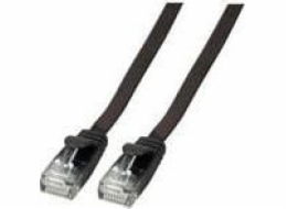 EFB plochý kabel RJ45 U / UTP, kat. 6a, PVC, 1,5 m, černá (K8107SW.1.5)