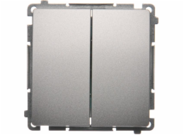 Kontaktní simon Simon Basic Candle Liaison Double 10AX 250V Silver Mat (BMW5.01/43)