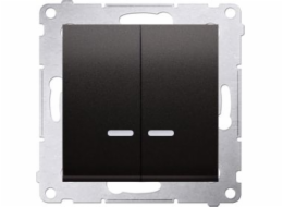 Kontaktní simon Simon 54 Dvojitý výpis Lawning Candidate s 16AX 250V Anthracite podsvětí (DW5Abl.01/48)