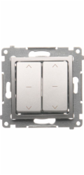 Kontaktní simon Simon 54 Double Tri-Position 10A 250V Silver Mat (DZW2.01/43)