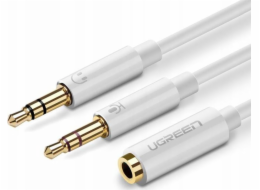 Ugreen Jack 3,5 mm kabel - Jack 3,5 mm x2 0,28 m bílý (20897)