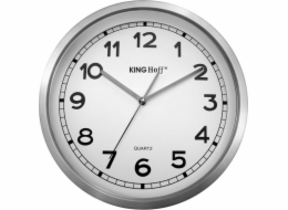 KingHoff OCELOVÉ NÁSTĚNNÉ HODINY 30cm PLYNUTÝ MECHANISMUS