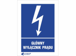 Přepínač hlavního proudu ANRO varovný deska 52 x 74 mm (20EIA/Q1/F)