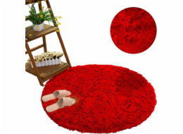 Strado kulatý koberec Shaggy Strado 120x120 krvavý (světle červená) univerzální
