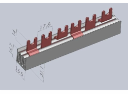 Eti-Polam Connecting Rail IZ12/3F/12 3P 80A 12MM2 A FIROK 002921020