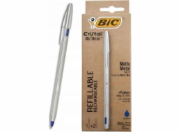 Bic Cristal Re new Metal Blue + 2 Cappings (405477)