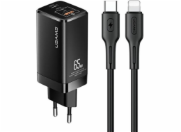 Nabíječka Upiams Djams Lock síť. MT 2XUSB-C + USB GAN 65W PD + USB-C-LIGHING 30W Rychlé nabíjení černé/černé MTXLogT01