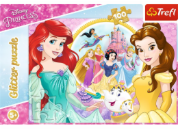 Trefl Puzzle Glitter Shiny Princessess Disney Bella a Arielka 100 14819