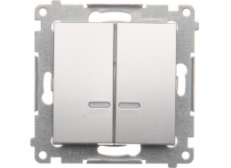 Kontaktní simon Simon 54 Candlestick Connector se stříbrným podsvícením (DW5Abl.01/43)