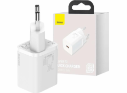 Baseus Baseus Charger Super Si 1c Fast USB nabíječka typu C 25W doručení napájení rychlý náboj bílá (CCSP020102)
