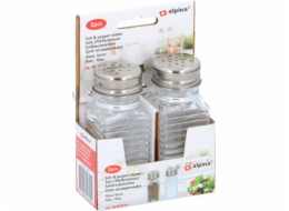 Alpina Salt Shaker a pepper Shaketers Glass/Transparent z nerezové oceli/stříbrné 2 kusy