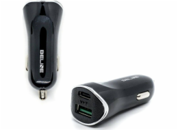 Beline Charger sama. Beline 1XUSB a 1XUSB-C 5A 30W BLACK/BLACK (pouze hlava)