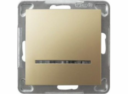 Ospel Single switch Impresja s podsvícením zlaté metalízy (LP-1YS/m/28)