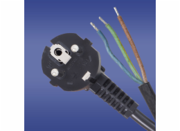 Kabel připojení Elektro-Plast s černou úhlovou zástrčkou 3 x 1,5 mm 5m (51,940)