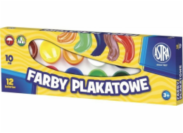 Astra Posterové barvy 12 barev 10 ml