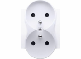 Kontakt-Simon Dvojitý kryt zásuvky s žaluziemi, bílý (DGZ2MZP/11)