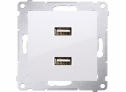SIMON 54 MODULE SILVER MAT CHARGER 2X USB AND MICRO-USB 5V DC 230V 2.1A